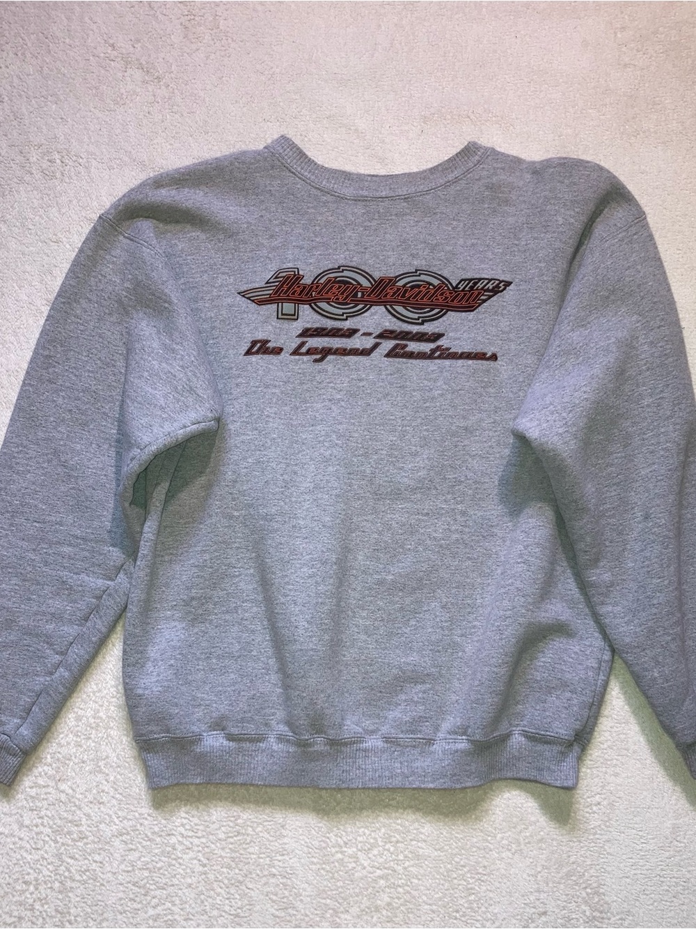 Harley-Davidson Gray Crewneck with Retro Logo